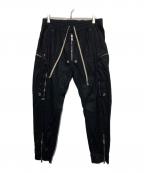 RICK OWENSリックオウエンス）の古着「Tecuatl Bauhaus Cargo テクアトル バウハウスカーゴロングパンツ１」｜ブラック