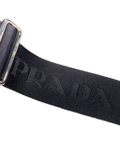 PRADA（プラダ）PRADA (プラダ) Re-Nylon リナイロン Xレザー トライアングル ショルダーバッグ ブラックの古着・服飾アイテム