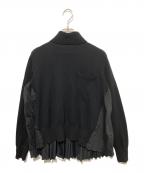 sacaiサカイ）の古着「バックプリーツタートルネックニット」｜ブラック