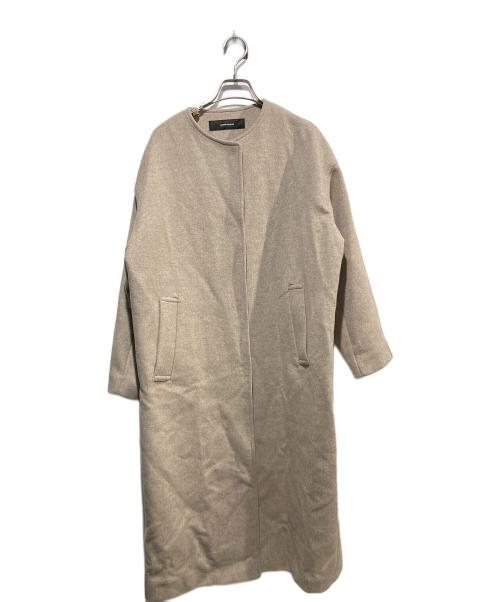 JOURNAL STANDARD（ジャーナルスタンダード）JOURNAL STANDARD (ジャーナルスタンダード) スーパー140ビーバーノーカラーコート ブラウン サイズ:36の古着・服飾アイテム