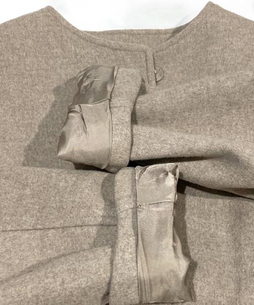 JOURNAL STANDARD（ジャーナルスタンダード）JOURNAL STANDARD (ジャーナルスタンダード) スーパー140ビーバーノーカラーコート ブラウン サイズ:36の古着・服飾アイテム