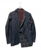 KOLORカラー）の古着「ドッキングテーラードジャケット」｜ネイビー×グレー