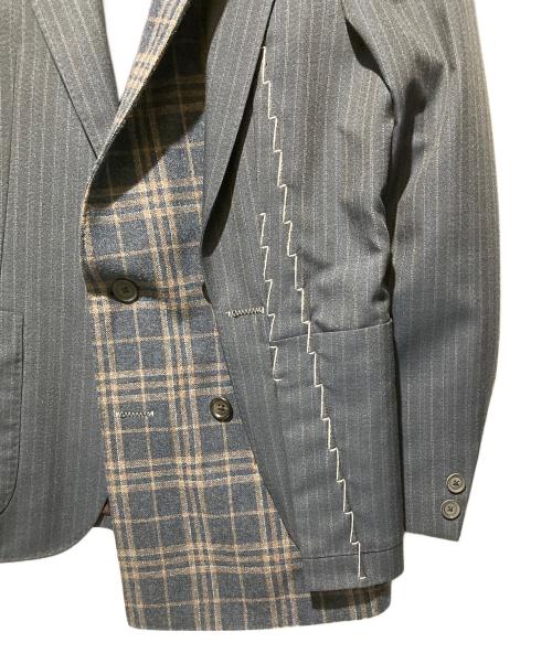 KOLOR（カラー）KOLOR (カラー) ドッキングテーラードジャケット ネイビー×グレー サイズ:2の古着・服飾アイテム