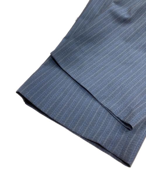 KOLOR（カラー）KOLOR (カラー) ウール ポリエステル タック テーパード ピンストライプ スラックス パンツ ネイビー×ブルー サイズ:1の古着・服飾アイテム