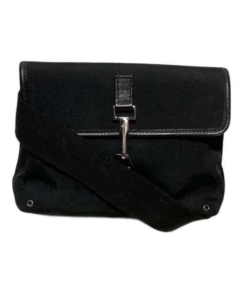 GUCCI（グッチ）GUCCI (グッチ) GGキャンバスウエストバッグ ブラックの古着・服飾アイテム