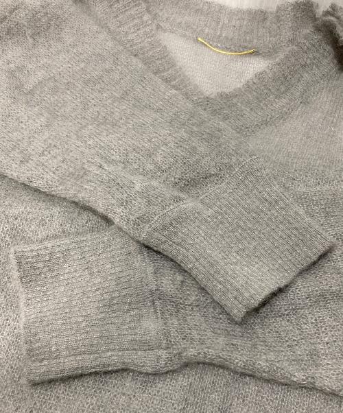 DEUXIEME CLASSE（ドゥーズィエム クラス）Deuxieme Classe (ドゥーズィエム クラス) Sheer V/N Mohair Knit ニット グレー サイズ:FREEの古着・服飾アイテム