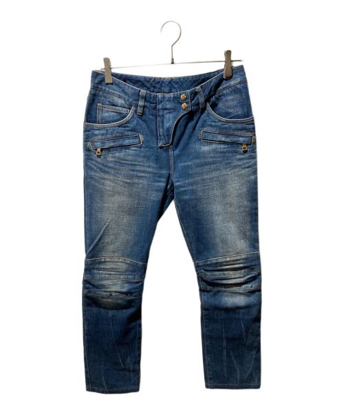 BALMAIN（バルマン）BALMAIN (バルマン) イーグルボタンフライバイカーデニムパンツ インディゴ サイズ:36の古着・服飾アイテム