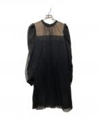 HER LIP TOハーリップトゥ）の古着「French Pleated Lace Dress ドレス  ワンピース」｜ブラック