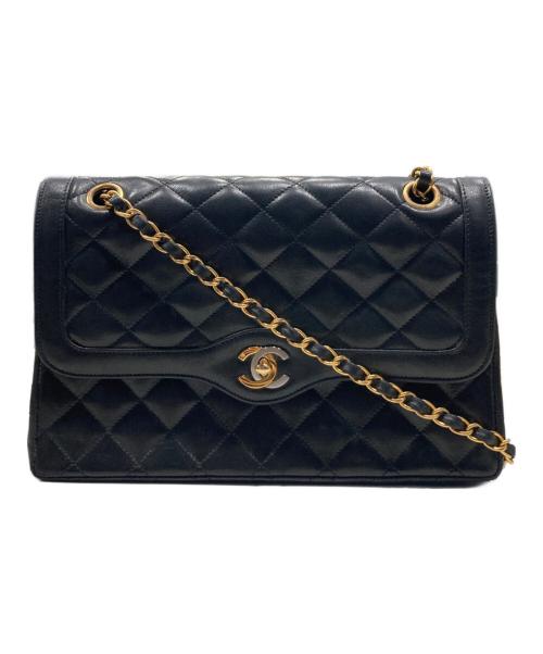 CHANEL（シャネル）CHANEL (シャネル) マトラッセWフラップ ショルダーバッグ ブラックの古着・服飾アイテム