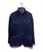 ETROエトロ）の古着「裏地ストライプコート」｜ネイビー