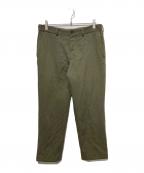 COMME des GARCONS HOMMEコムデギャルソン オム）の古着「ポリ縮絨スラックスパンツ」｜カーキ