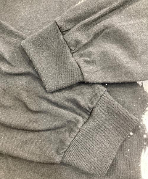 ALMOSTBLACK（オールモストブラック）ALMOSTBLACK (オールモストブラック) PRINT LONG T-SHIRTS ロング Tシャツ カットソー ホワイト×ブラック サイズ:2の古着・服飾アイテム