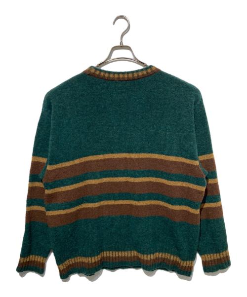 MATSUFUJI（マツフジ）MATSUFUJI (マツフジ) Border Knit ニット グリーン×ブラウン サイズ:3の古着・服飾アイテム