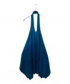 PLEATS PLEASEプリーツプリーズ）の古着「ホルターネック プリーツ ワンピース」｜ブルー