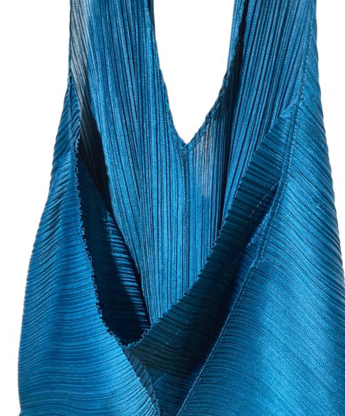 PLEATS PLEASE（プリーツプリーズ）PLEATS PLEASE (プリーツプリーズ) ホルターネック プリーツ ワンピース ブルー サイズ:1の古着・服飾アイテム