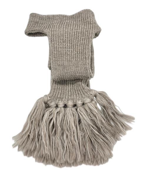 kijima takayuki（キジマタカユキ）KIJIMA TAKAYUKI (キジマタカユキ) WOOL KNIT LONG EAR BAND ストール グレーの古着・服飾アイテム