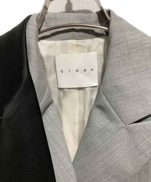 CINOH（チノ）CINOH (チノ) レイヤードデザイントリムテーラードジャケット グレー サイズ:38の古着・服飾アイテム