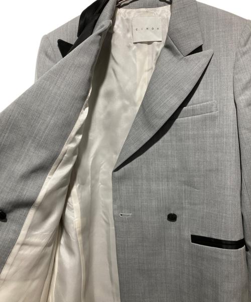 CINOH（チノ）CINOH (チノ) レイヤードデザイントリムテーラードジャケット グレー サイズ:38の古着・服飾アイテム