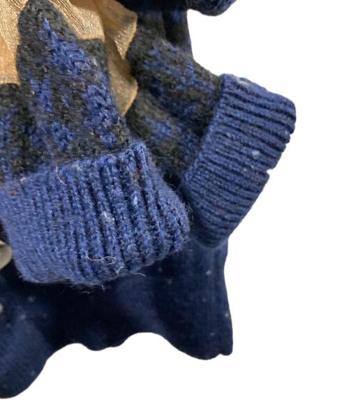 TOGA PULLA（トーガ プルラ）TOGA PULLA (トーガ プルラ) ジャガードニットプルオーバー パワーショルダー ブラウン×ブルー サイズ:36の古着・服飾アイテム