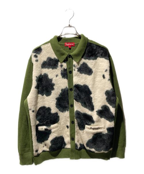 SUPREME（シュプリーム）SUPREME (シュプリーム) 21SS Cow Print Cardigan グリーン サイズ:Lの古着・服飾アイテム