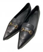 GUCCIグッチ）の古着「ポインテッドホースビットローファー」｜ブラック