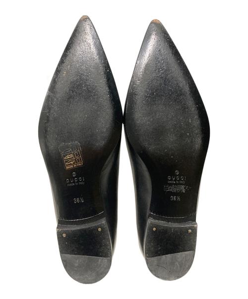 GUCCI（グッチ）GUCCI (グッチ) ポインテッドホースビットローファー ブラック サイズ:361/2の古着・服飾アイテム