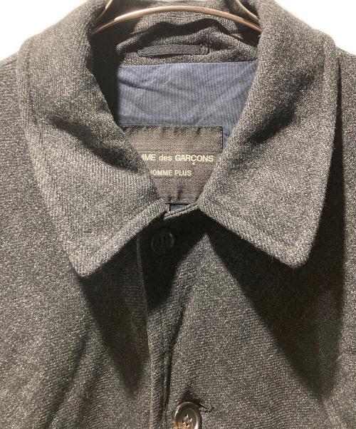 COMME des GARCONS HOMME PLUS（コムデギャルソンオムプリュス）COMME des GARCONS HOMME PLUS (コムデギャルソンオムプリュス) 90’Sウールステンカラーコート グレー サイズ:Ｌの古着・服飾アイテム