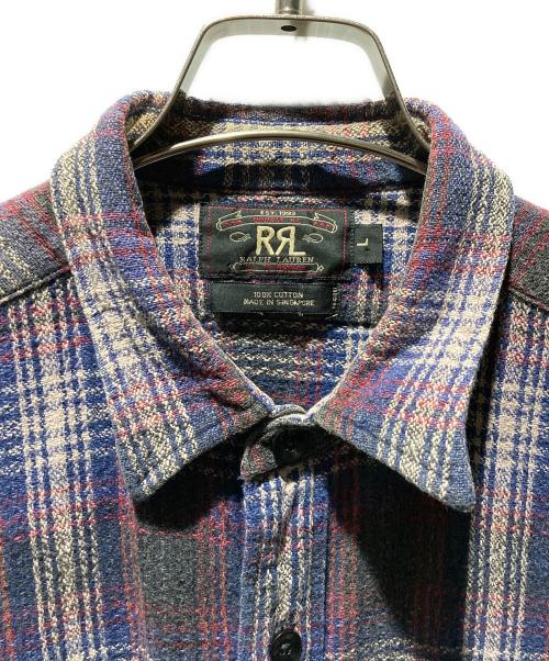 RRL（ダブルアールエル）RRL (ダブルアールエル) 90s シャドーチェックシャツ ブルー×レッド サイズ:Ｌの古着・服飾アイテム