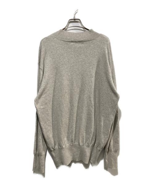 rencontrant（レンコントラント）RENCONTRANT (レンコントラント) ハイゲージコットンカシミヤナイロンモックネックニット グレー サイズ:Lの古着・服飾アイテム