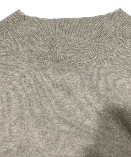 rencontrant（レンコントラント）RENCONTRANT (レンコントラント) ハイゲージコットンカシミヤナイロンモックネックニット グレー サイズ:Lの古着・服飾アイテム