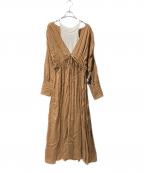 ETRE TOKYOエトレトウキョウ）の古着「2ピースリネンレイヤードワンピース」｜ブラウン