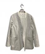 VERMEIL par ienaヴェルメイユ パー イエナ）の古着「woolピンストライプノーカラーJK」｜グレー