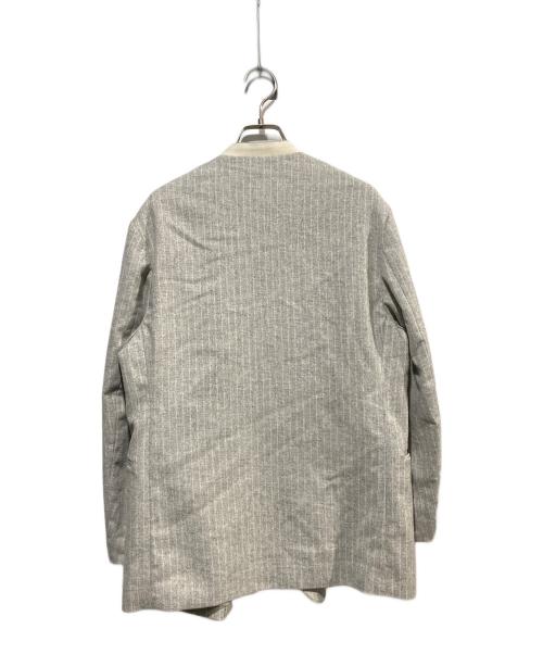 VERMEIL par iena（ヴェルメイユ パー イエナ）VERMEIL par iena (ヴェルメイユ パー イエナ) woolピンストライプノーカラーJK グレー サイズ:38の古着・服飾アイテム