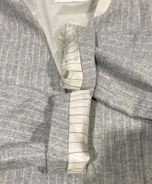 VERMEIL par iena（ヴェルメイユ パー イエナ）VERMEIL par iena (ヴェルメイユ パー イエナ) woolピンストライプノーカラーJK グレー サイズ:38の古着・服飾アイテム