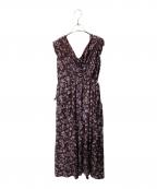 HER LIP TOハーリップトゥ）の古着「Paris Daisy Long Dress」｜ブルー×ブラウン