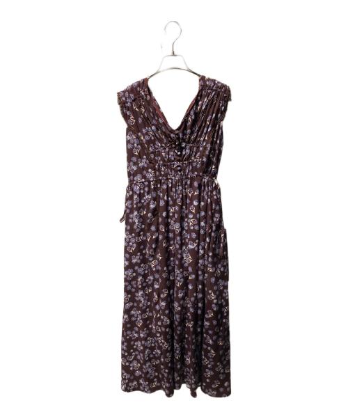 HER LIP TO（ハーリップトゥ）Her lip to (ハーリップトゥ) Paris Daisy Long Dress ブルー×ブラウン サイズ:Ｓの古着・服飾アイテム