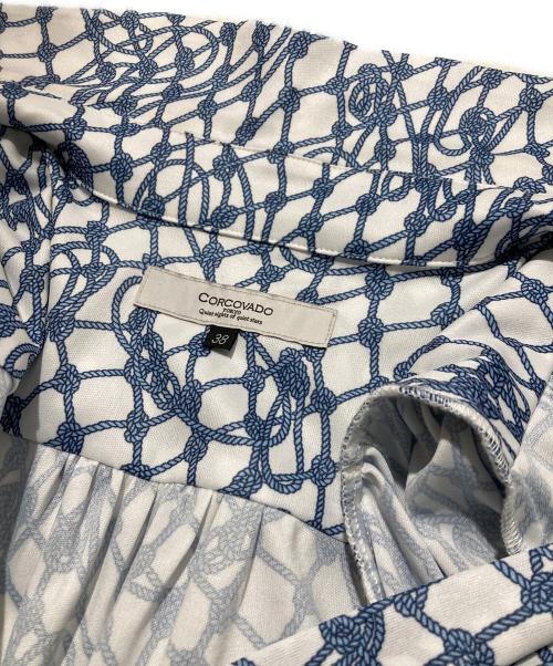 CORCOVADO（コルコバード）CORCOVADO (コルコバード) 総柄ワンピース ブルー サイズ:38の古着・服飾アイテム