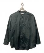 Graphpaperグラフペーパー）の古着「Broad L/S Oversized Band Collar Shirt バンドカラー シャツ」｜ブラック