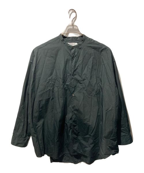 Graphpaper（グラフペーパー）Graphpaper (グラフペーパー) Broad L/S Oversized Band Collar Shirt バンドカラー シャツ ブラック サイズ:2の古着・服飾アイテム