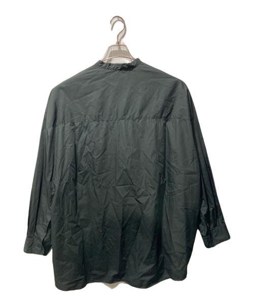 Graphpaper（グラフペーパー）Graphpaper (グラフペーパー) Broad L/S Oversized Band Collar Shirt バンドカラー シャツ ブラック サイズ:2の古着・服飾アイテム