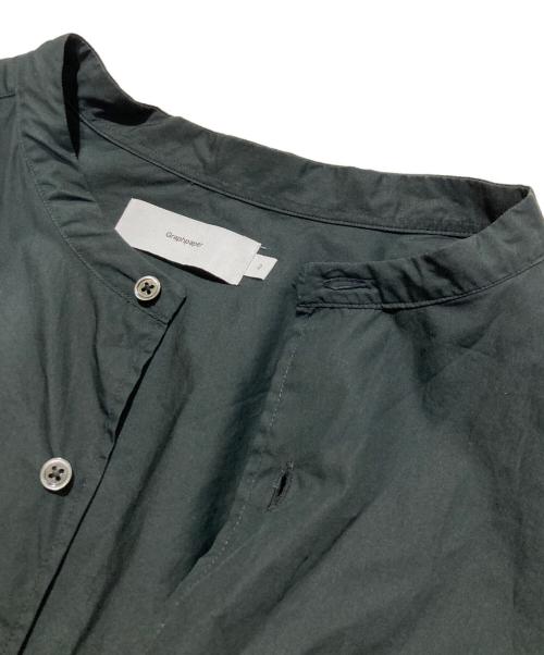 Graphpaper（グラフペーパー）Graphpaper (グラフペーパー) Broad L/S Oversized Band Collar Shirt バンドカラー シャツ ブラック サイズ:2の古着・服飾アイテム