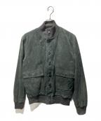 valstarinoヴァルスタリーノ）の古着「Valstar Jacket スウェード ゴートレザー切替ジャケット」｜グレー