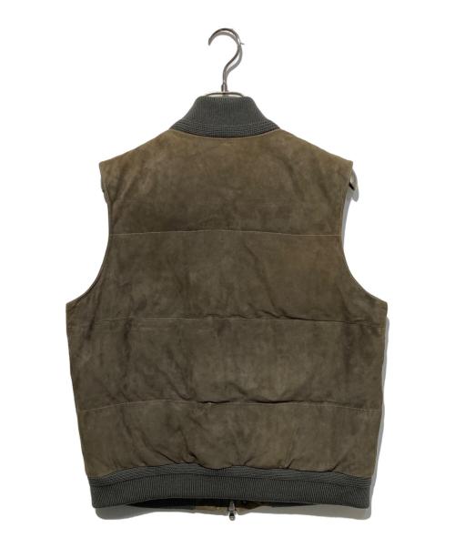 Cinquanta（チンクワンタ）Cinquanta (チンクワンタ) スウェードダウンベスト ブラウン サイズ:50の古着・服飾アイテム