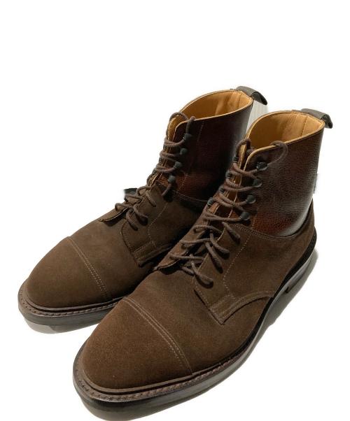 Crockett & Jones（クロケット＆ジョーンズ）Crockett & Jones (クロケット＆ジョーンズ) SHIPS (シップス) スウェード切替ブーツ ブラウン サイズ:7Eの古着・服飾アイテム