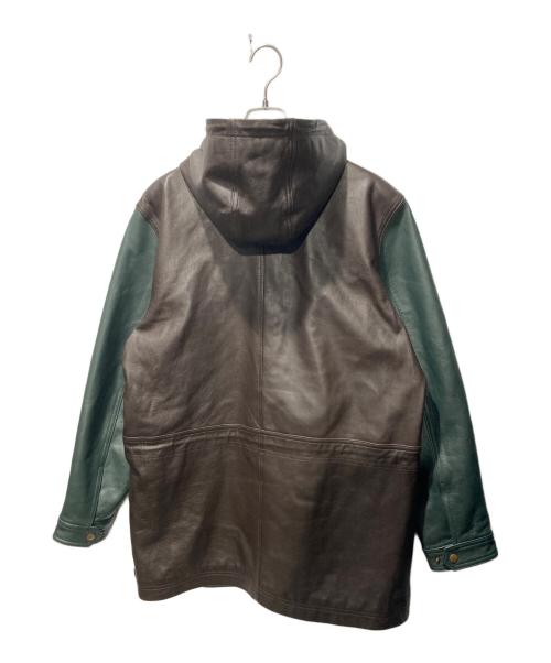 SUPREME（シュプリーム）Supreme (シュプリーム) 14AW HOODED LEATHER PARKA フーデット レザー パーカー ジャケット グリーン サイズ:Lの古着・服飾アイテム