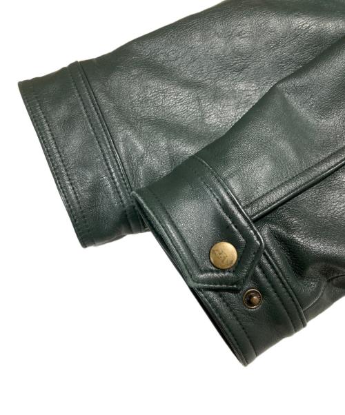 SUPREME（シュプリーム）Supreme (シュプリーム) 14AW HOODED LEATHER PARKA フーデット レザー パーカー ジャケット グリーン サイズ:Lの古着・服飾アイテム