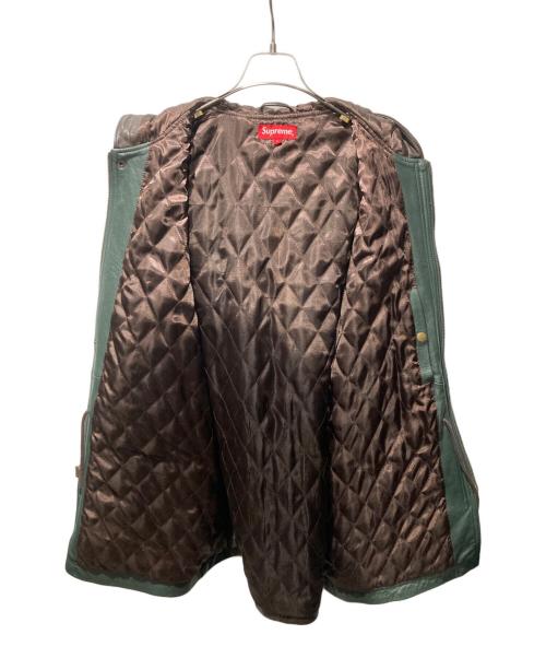 SUPREME（シュプリーム）Supreme (シュプリーム) 14AW HOODED LEATHER PARKA フーデット レザー パーカー ジャケット グリーン サイズ:Lの古着・服飾アイテム