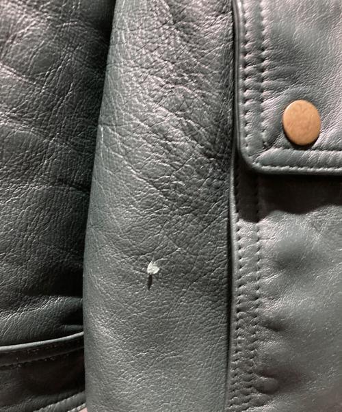 SUPREME（シュプリーム）Supreme (シュプリーム) 14AW HOODED LEATHER PARKA フーデット レザー パーカー ジャケット グリーン サイズ:Lの古着・服飾アイテム
