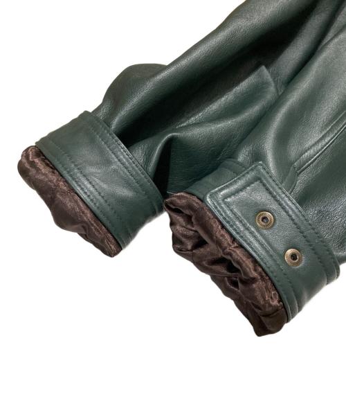 SUPREME（シュプリーム）Supreme (シュプリーム) 14AW HOODED LEATHER PARKA フーデット レザー パーカー ジャケット グリーン サイズ:Lの古着・服飾アイテム