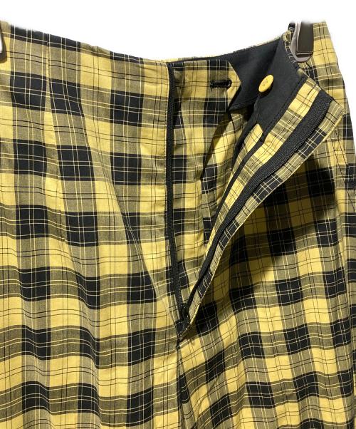 ENFOLD（エンフォルド）ENFOLD (エンフォルド) SCOTチェック WIDE ROLL UP TROUSERS ブラック×イエロー サイズ:36の古着・服飾アイテム